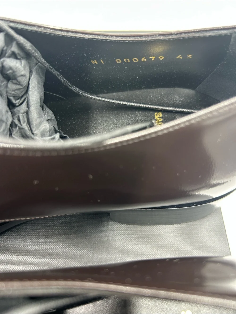 Men's Saint Laurent JEAN Leather, Derby shoes, size 43 made in Italy